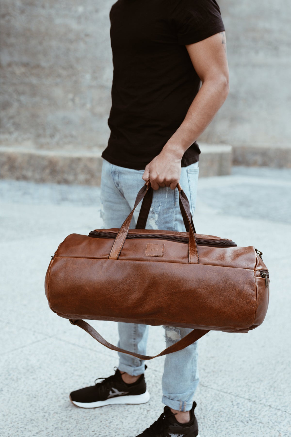 Duffel - Leather Travel Bag Travel CHAPEL Pecan